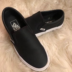 Women’s leather slip on vans